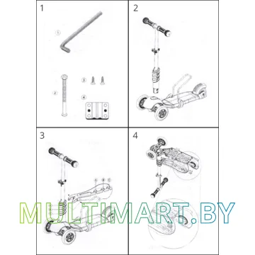 Самокат 21st Scooter Micro GRL 0332 салатовый, прозрачные колёса картинка 2